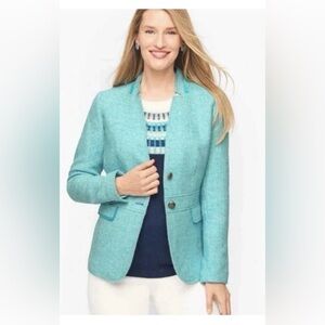 Ladies Talbots Shetland Herringbone Wool Blend Blazer size 2P workwear official